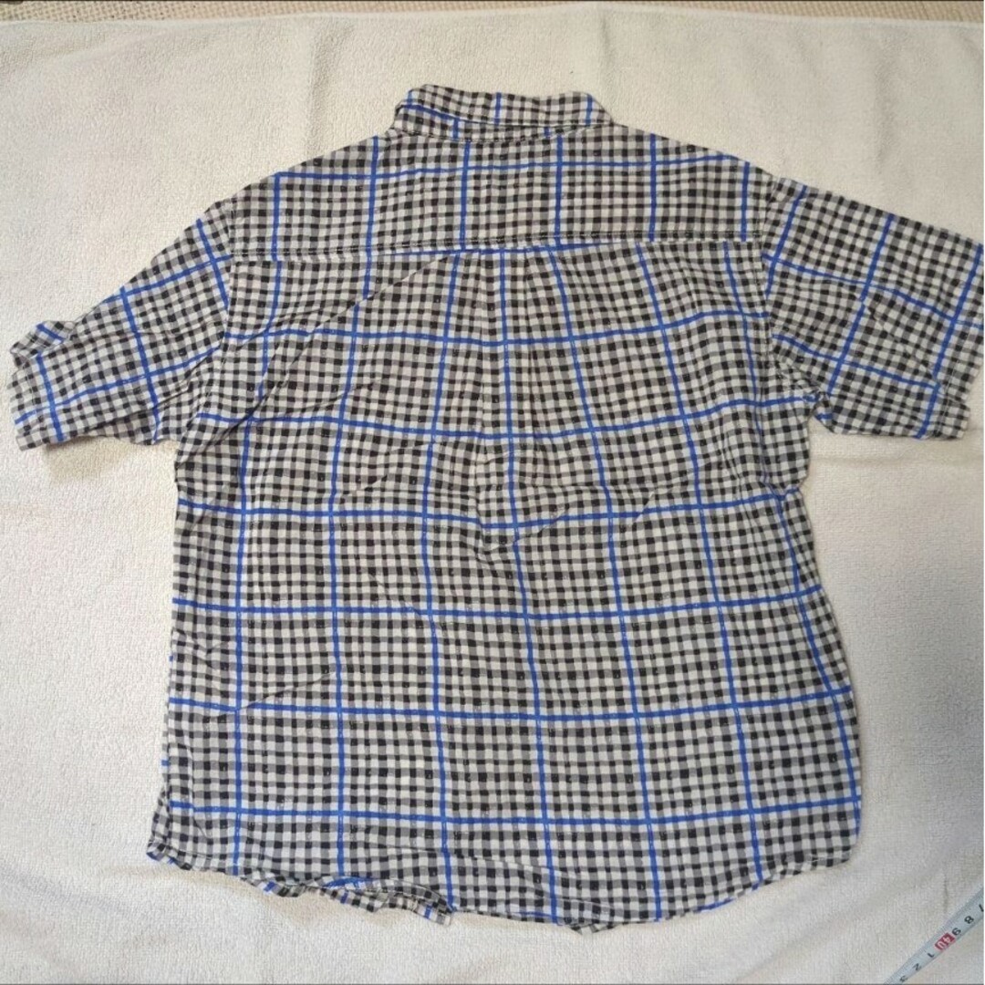 130　チェック　半袖シャツ キッズ/ベビー/マタニティのキッズ服男の子用(90cm~)(ブラウス)の商品写真