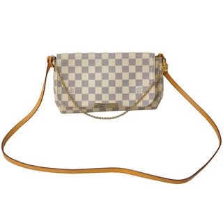 ルイヴィトン(LOUIS VUITTON)のLOUIS VUITTON ルイヴィトン ショルダーバッグ N41277 フェイボリットPM ダミエ アズール ホワイト ゴールド金具 美品 中古 62812(ハンドバッグ)