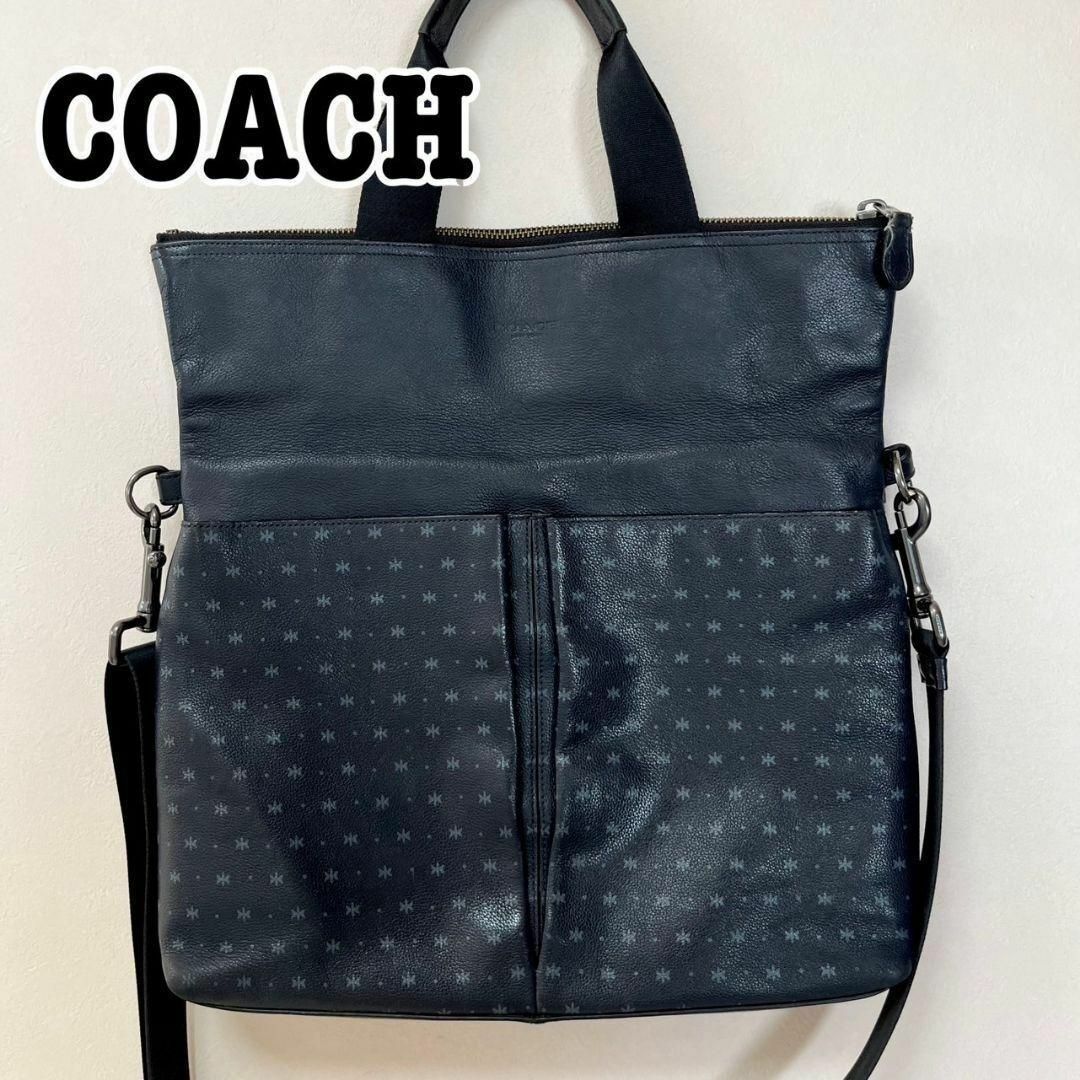 COACH(コーチ)のCOACH 2way レザーバッグ ショルダー　F59309 トート　ネイビー レディースのバッグ(トートバッグ)の商品写真