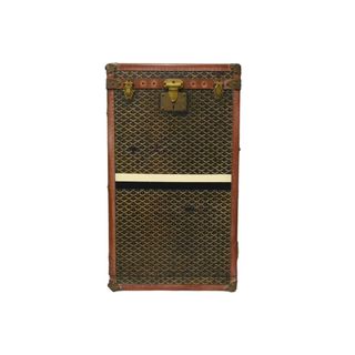 ゴヤール(GOYARD)のGOYARD ゴヤール アルモワール トランクケース トラベル ヘリンボーン柄 ブラウン ブラック ゴールド金具 中古 62848(旅行用品)