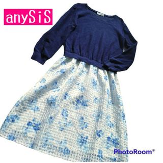 エニィスィス(anySiS)のanySiS★ドッキングワンピース★花柄(ひざ丈ワンピース)