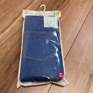 ユニクロ(UNIQLO)の新品未開封　ユニクロ　ベビー　キッズ　レギンス　120 10分丈　デニムカラー(パンツ/スパッツ)