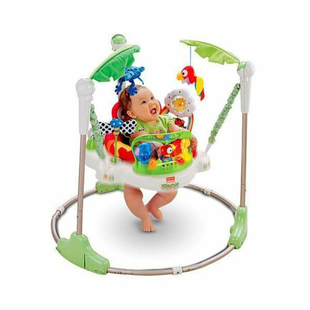 Fisher-Price(フィッシャープライス)の良品即決 フィッシャープライス　レインフォレスト　ジャンパルー 電池入 洗濯済  キッズ/ベビー/マタニティのおもちゃ(ベビージム)の商品写真