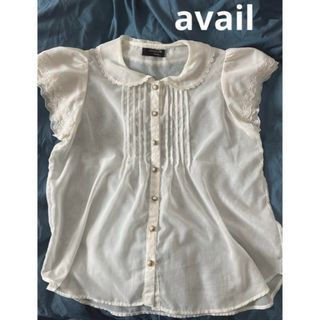 アベイル(Avail)のavail シフォンブラウス　袖フリル　Lサイズ(シャツ/ブラウス(半袖/袖なし))