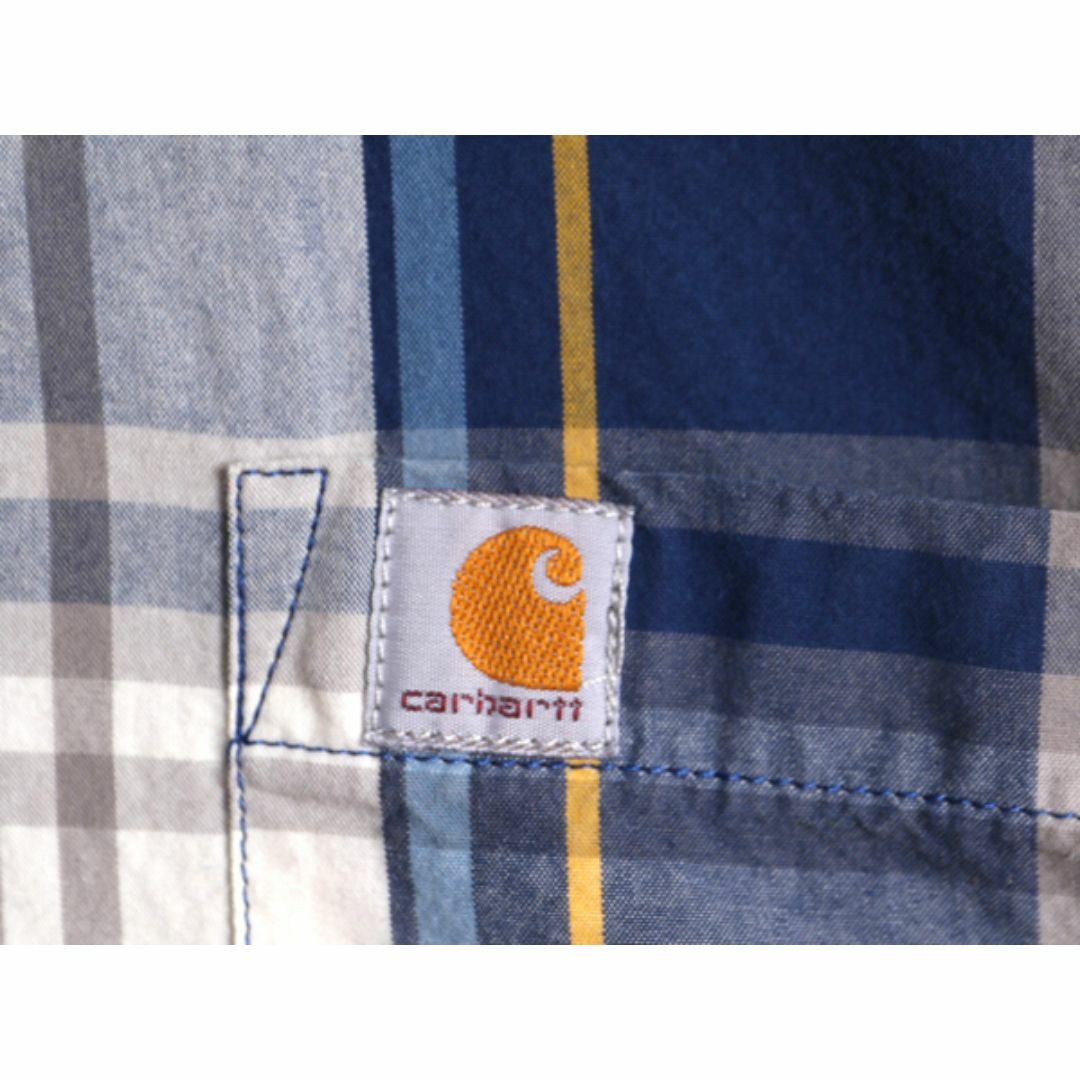 US企画 カーハート チェック ボタンダウン 半袖 シャツ メンズ L / 古着 Carhartt ワーク コットン BD BDシャツ ワンポイント マルチカラー メンズのトップス(シャツ)の商品写真