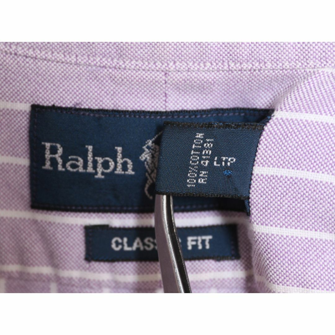 Ralph Lauren(ラルフローレン)の90s ラルフローレン オックスフォード ストライプ 半袖 ボタンダウン シャツ メンズ XXL 古着 90年代 オールド ポロ 大きいサイズ コットン メンズのトップス(シャツ)の商品写真