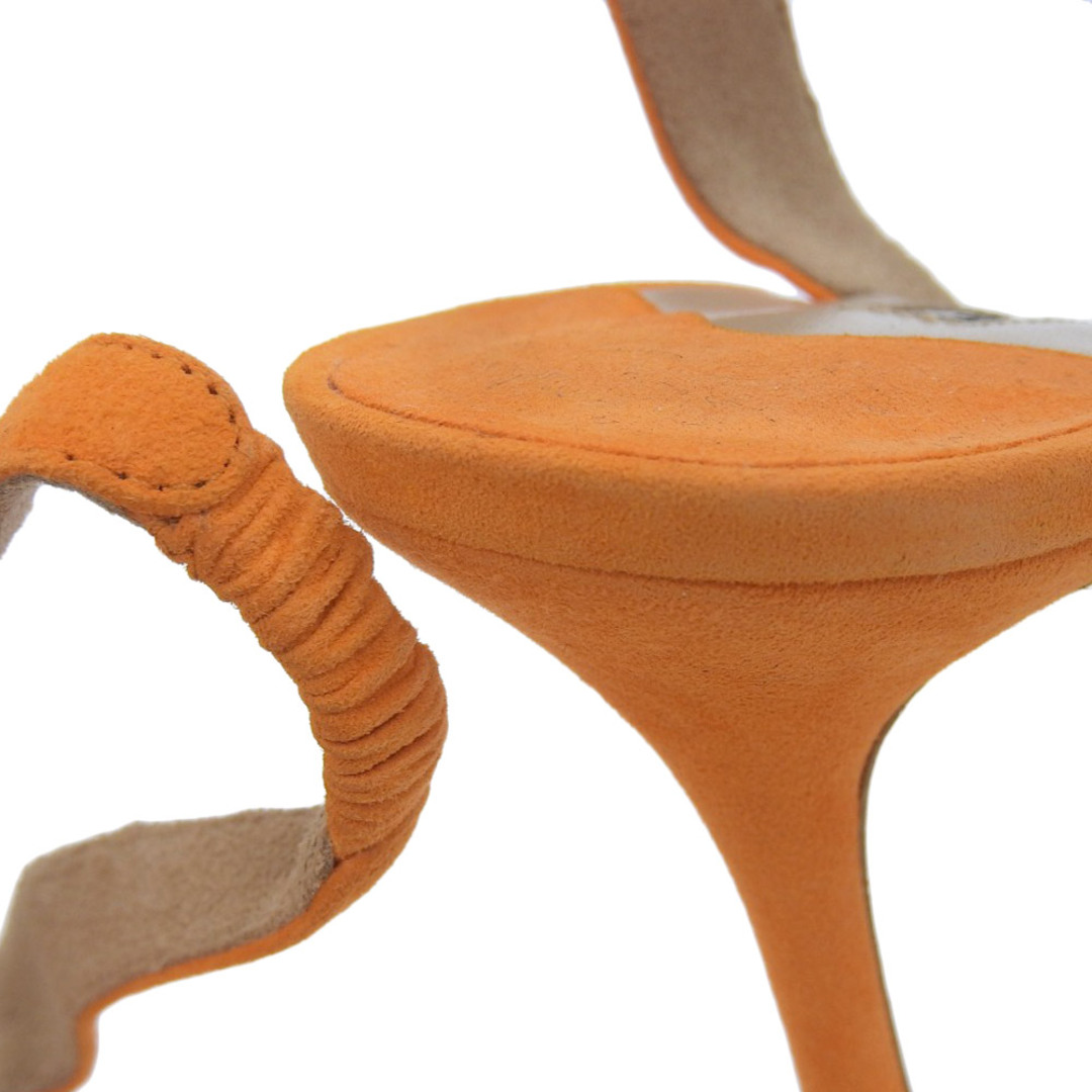 MANOLO BLAHNIK(マノロブラニク)のマノロブラニク 美品 MANOLO BLAHNIK マノロブラニク CAROLYNE スエード バックストラップ スリングバック パンプス レディース オレンジ 35 1/2 35.5 レディースの靴/シューズ(ハイヒール/パンプス)の商品写真