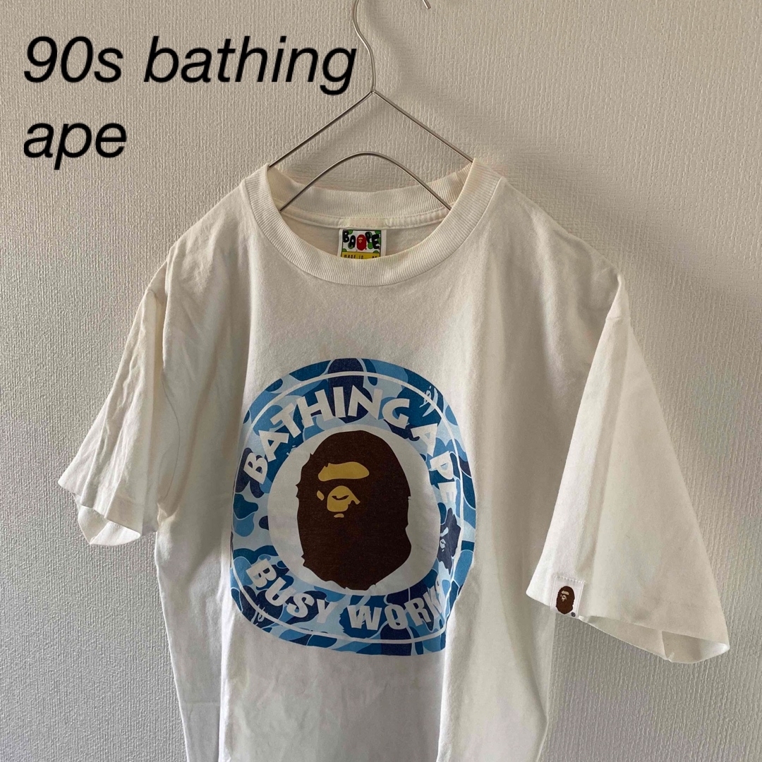 A BATHING APE(アベイシングエイプ)の90sBathingApeベイシングエイプtシャツ半袖ホワイトmシングルステッチ メンズのトップス(Tシャツ/カットソー(半袖/袖なし))の商品写真