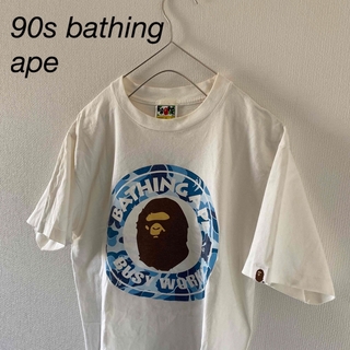 A BATHING APE - 90sBathingApeベイシングエイプtシャツ半袖ホワイトmシングルステッチ