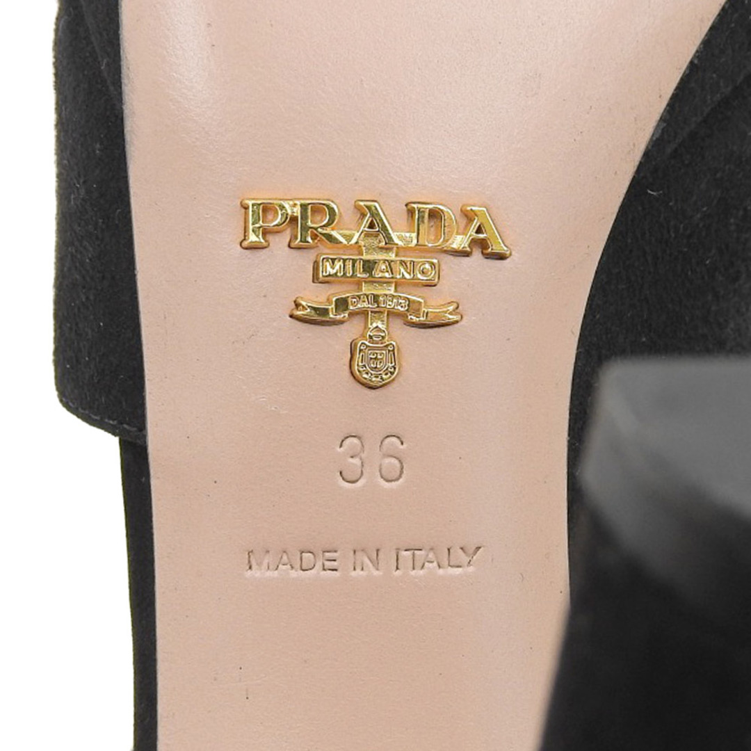 PRADA(プラダ)のプラダ PRADA プラダ スエード ストラップ ヒール パンプス レディース ブラック 36 36 レディースの靴/シューズ(ハイヒール/パンプス)の商品写真