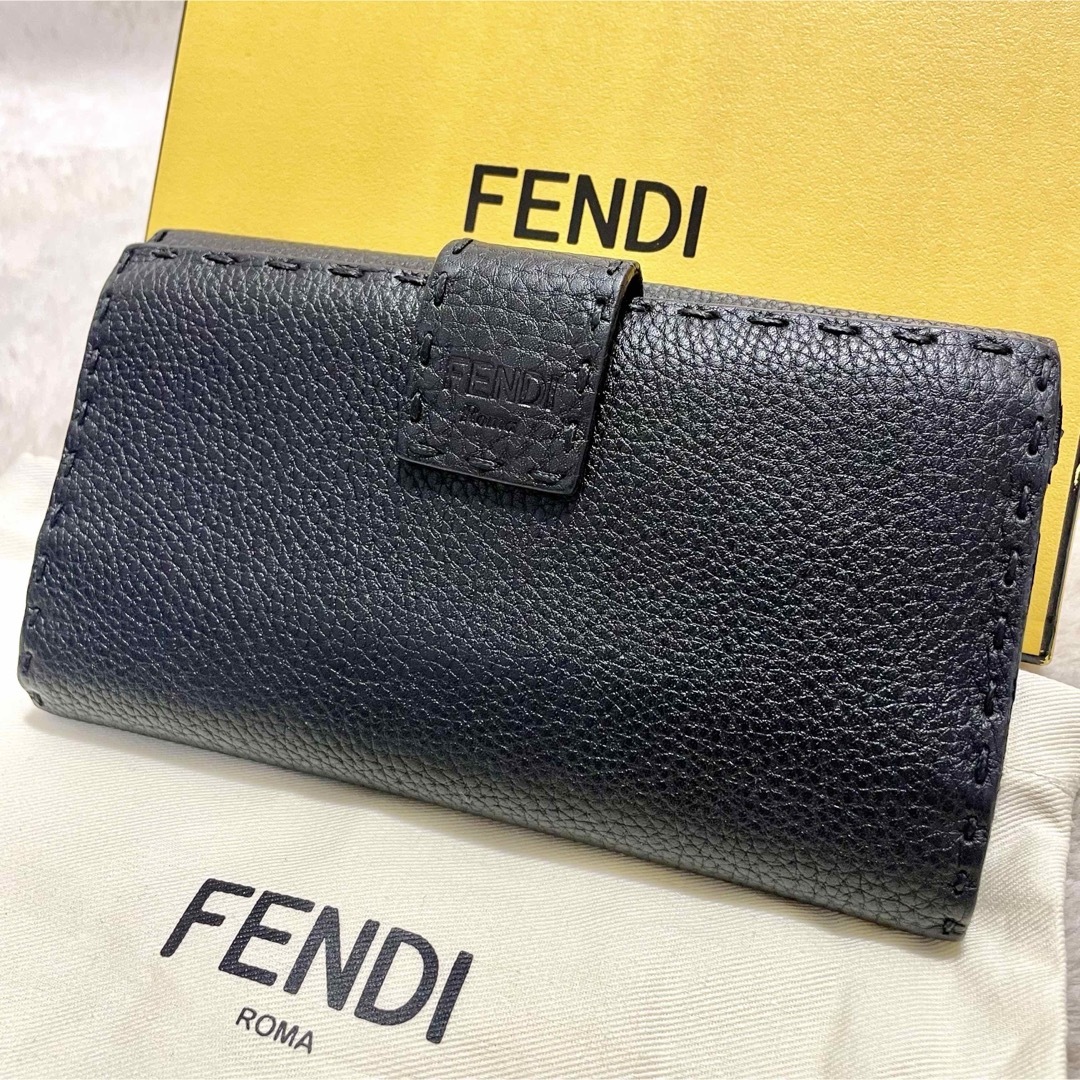 FENDI(フェンディ)の箱付き FENDI フェンディ ピーカブー レザー ⻑財布 セレリア BLK レディースのファッション小物(財布)の商品写真