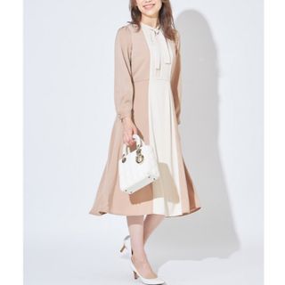 トッコクローゼット(TOCCO closet)の新品 トッコクローゼット ボウタイ フレア ワンピース オフィス 顔合わせ 挨拶(ロングワンピース/マキシワンピース)