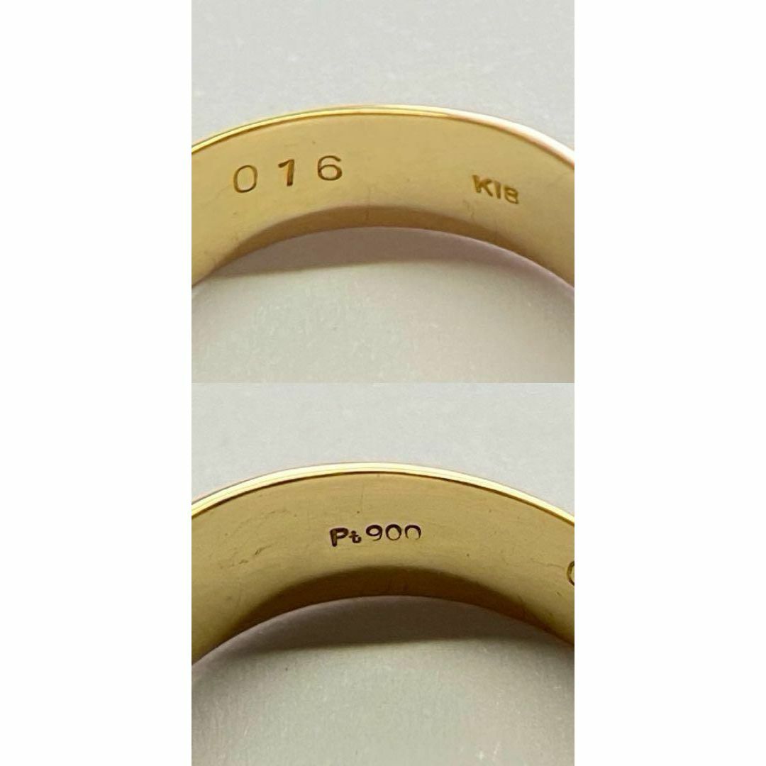 K18Pt900　ダイヤモンドリング　D0.16ct　サイズ12号　コンビ レディースのアクセサリー(リング(指輪))の商品写真