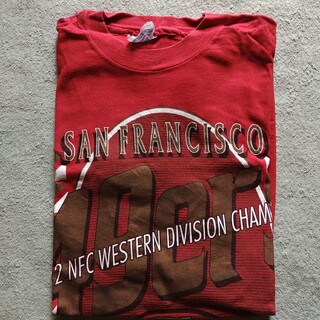 ヴィンテージ(VINTAGE)の90年代 サンフランシスコ49ers USA製 チームロゴTシャツ 赤 M(Tシャツ/カットソー(半袖/袖なし))