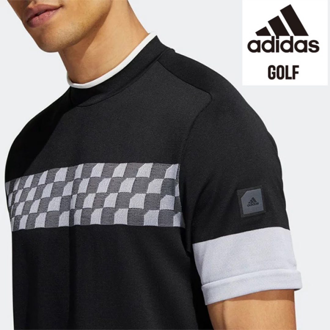 adidas(アディダス)のXL新品定価9900円/アディダス ゴルフ/メンズ/半袖 モックネックシャツ スポーツ/アウトドアのゴルフ(ウエア)の商品写真
