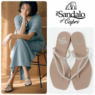 イルサンダロオブカプリ(il Sandalo of Capri)のeclat掲載★新品 イルサンダロオブカプリ ビジューサンダル 定価38500円(サンダル)