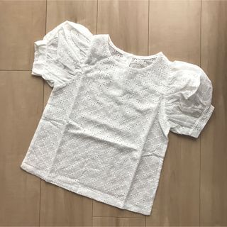 韓国子供服 レース パフスリーブ ブラウス 新品未使用(ブラウス)