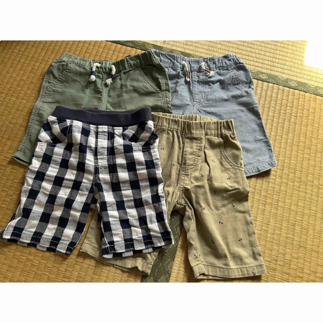 西松屋(ニシマツヤ)のキッズハーフパンツ 110 4着セット キッズ/ベビー/マタニティのキッズ服男の子用(90cm~)(パンツ/スパッツ)の商品写真