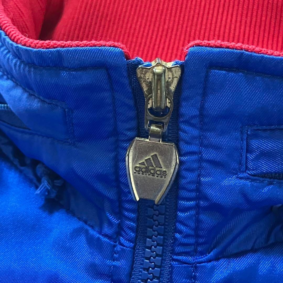 adidas(アディダス)のadidas ナイロンジャケット トラックジャケット L 青 白 赤 90s メンズのジャケット/アウター(ナイロンジャケット)の商品写真