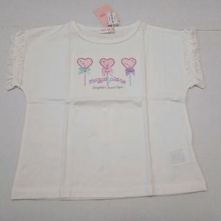 メゾピアノ(mezzo piano)の130 メゾピアノ ロリポップTシャツ 白(Tシャツ/カットソー)