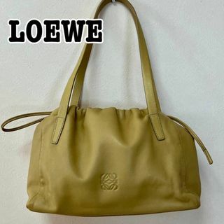 ロエベ(LOEWE)のLOEWE アナグラム　オールレザー　巾着ハンドバッグ　トートバッグ　ベージュ(トートバッグ)