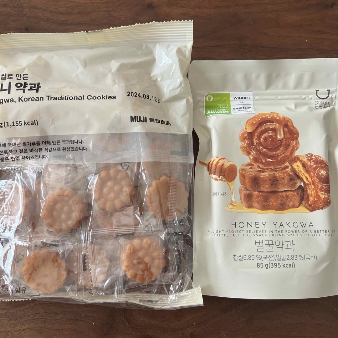 MUJI (無印良品)(ムジルシリョウヒン)の韓国無印良品＆オリーブヤング薬菓2個セット 食品/飲料/酒の食品(菓子/デザート)の商品写真