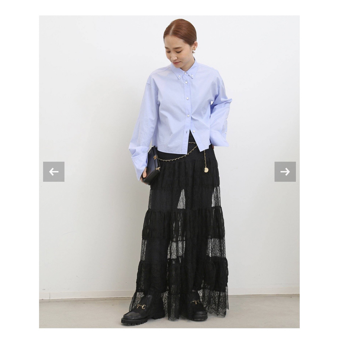 DEUXIEME CLASSE(ドゥーズィエムクラス)のDeuxieme Classe Cropped BD シャツ　新品タグ付き レディースのトップス(シャツ/ブラウス(長袖/七分))の商品写真