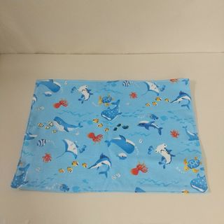 ハンドメイド【ランチョンマット】海柄／海の生き物柄／水色／約25×36cm(雑貨)