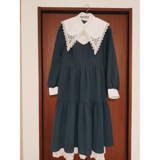 アクシーズファム(axes femme)のaxes femme シスターワンピース グリーン 新品未使用(ひざ丈ワンピース)