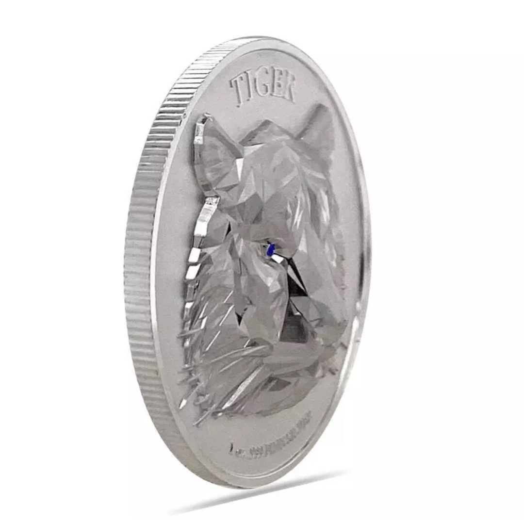 2022 チャド共和国 1オンス 変形 タイガーコイン 純銀 銀貨 レア エンタメ/ホビーの美術品/アンティーク(貨幣)の商品写真