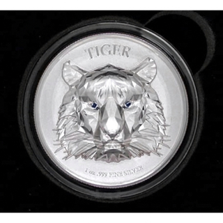 2022 チャド共和国 1オンス 変形 タイガーコイン 純銀 銀貨 レア(貨幣)