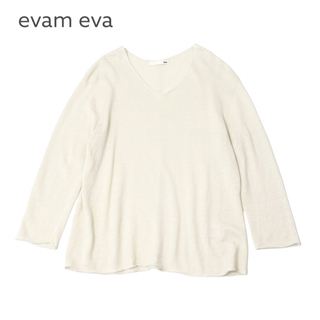 エヴァムエヴァ(evam eva)のevam eva washable linen v neck pullover(ニット/セーター)