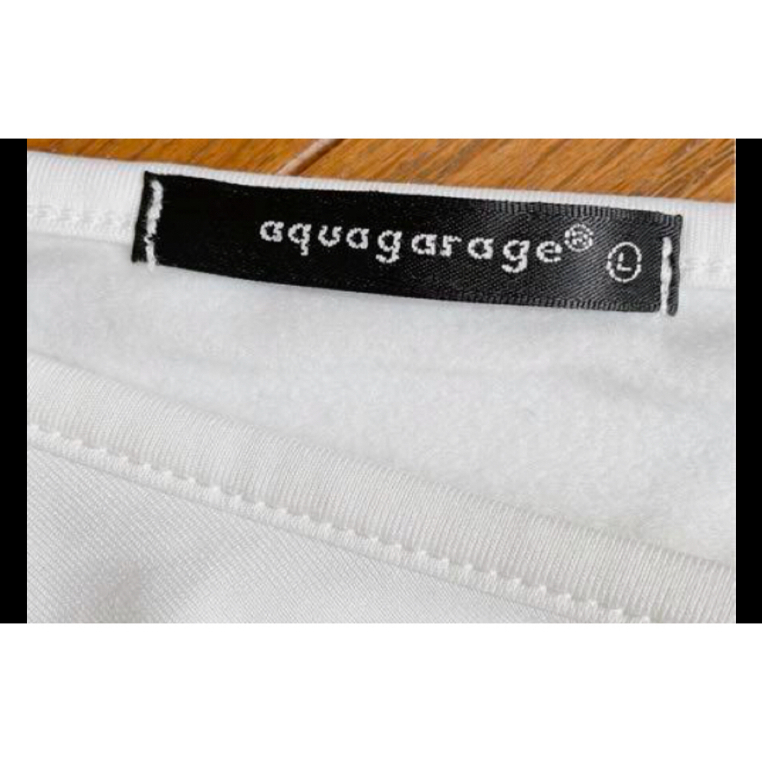 aquagarage(アクアガレージ)のaquagarage☆MUMUさんコラボ☆重ね着インナーカットソー☆ホワイト レディースのトップス(カットソー(長袖/七分))の商品写真