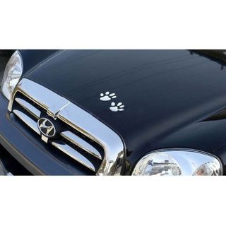 車用　ステッカー　窓　足形　犬　car　動物　自動車　窓ガラス　シール(車外アクセサリ)