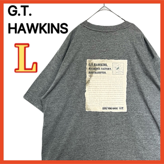 ジーティーホーキンス(G.T. HAWKINS)のG.T.HAWKINS プリント 半袖 Tシャツ 刺繍ロゴ Lサイズ(Tシャツ/カットソー(半袖/袖なし))