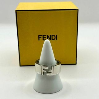 FENDI FFロゴ　メンズリング　指輪　Lサイズ　シンプル　シルバー　箱付き