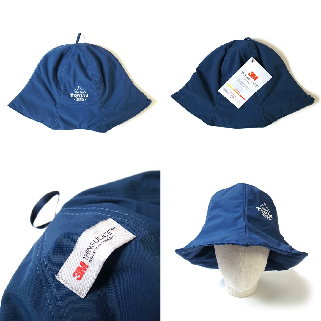 3M素材 サウナハット 帽子 大きめ 断熱素材 ナイロン アウトドア ネイビー メンズの帽子(ハット)の商品写真