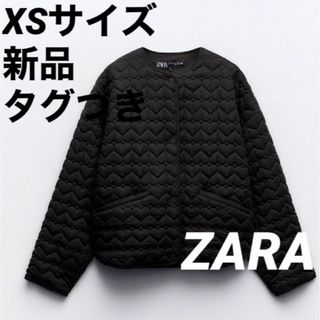 ザラ(ZARA)の【完売品】ZARA ハートキルティングジャケット⭐︎ブラックXS(ブルゾン)