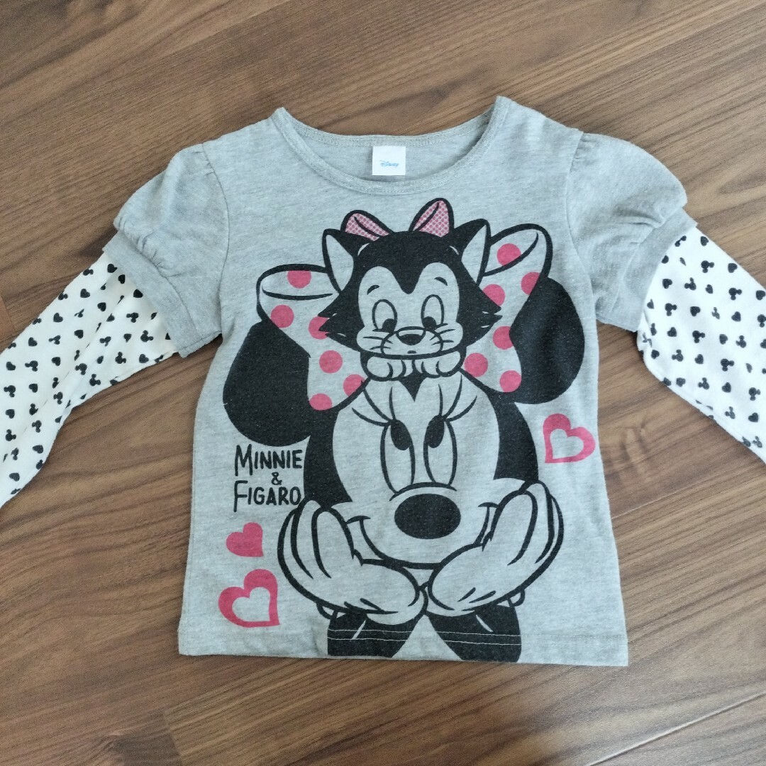 Disney(ディズニー)のディズニー　重ね着風Tシャツ　ミニーマウス キッズ/ベビー/マタニティのキッズ服女の子用(90cm~)(Tシャツ/カットソー)の商品写真