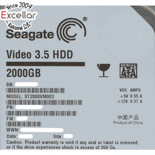 シーゲイト(SEAGATE)のSEAGATE製HDD　ST2000VM003　2TB SATA600 5900　0～100時間以内(PC周辺機器)