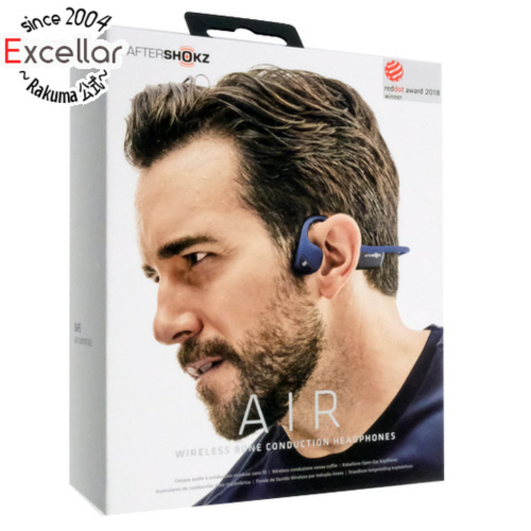 AFTERSHOKZ(アフターショックス)の【新品(開封のみ・箱きず・やぶれ)】 AfterShokz　骨伝導ワイヤレスヘッドホン TREKZ AIR　AFT-EP-000007　ミッドナイトブルー スマホ/家電/カメラのオーディオ機器(ヘッドフォン/イヤフォン)の商品写真