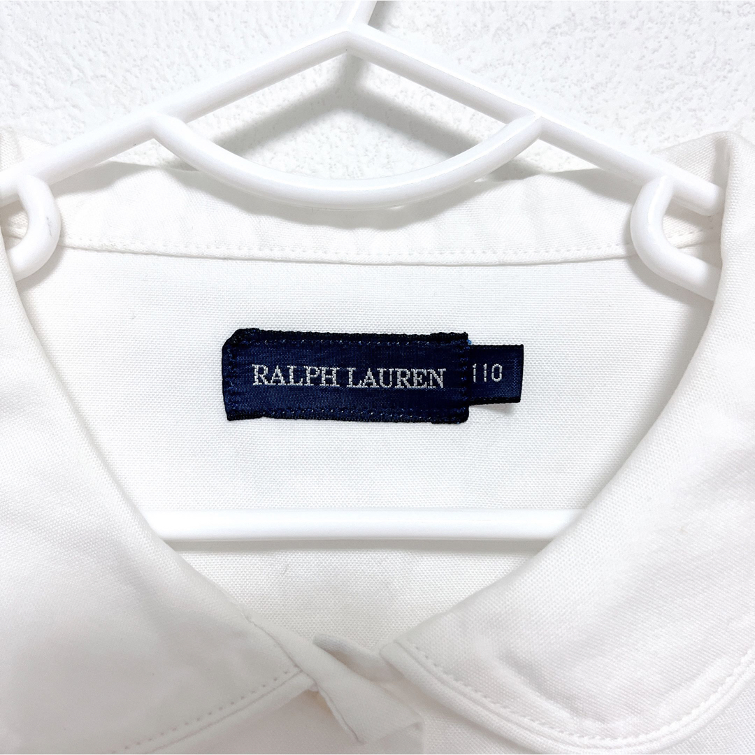 Ralph Lauren(ラルフローレン)のラルフローレン　長袖シャツ　110 女の子　白　ホワイト　フォーマル　丸襟 キッズ/ベビー/マタニティのキッズ服女の子用(90cm~)(ブラウス)の商品写真