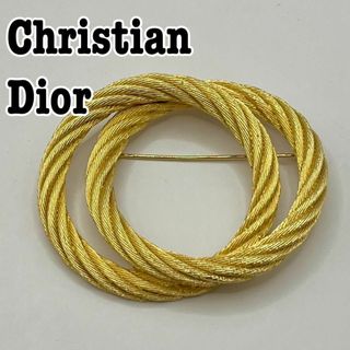 Christian Dior - Christian Dior ツイストロープ　ピンブローチ　サークル　ゴールド