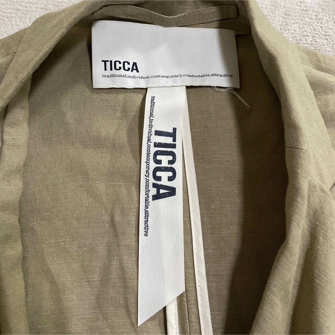 TICCA(ティッカ)のTICCA（ティッカ）/ リネンダブルジャケット ベージュ　サイズ1 レディースのジャケット/アウター(テーラードジャケット)の商品写真