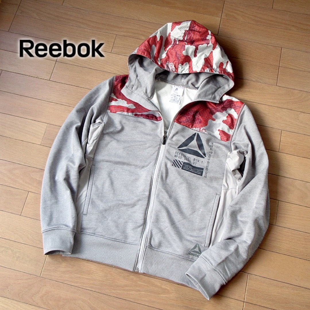 Reebok(リーボック)の美品 M リーボック メンズ パーカージャケット グレー メンズのトップス(パーカー)の商品写真