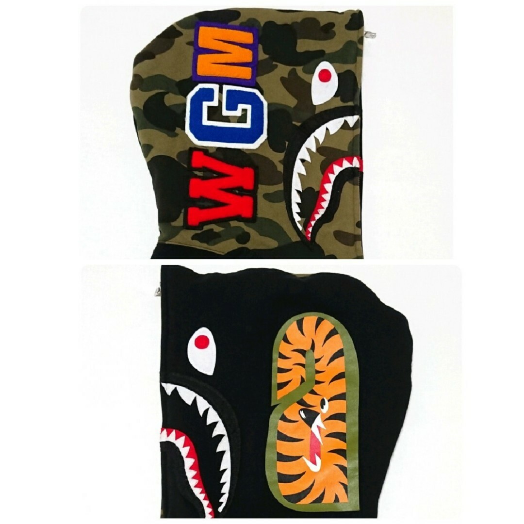 A BATHING APE(アベイシングエイプ)の希少モデル アベイシングエイプ  裏地 キルティング シャーク ジップ パーカー メンズのトップス(パーカー)の商品写真