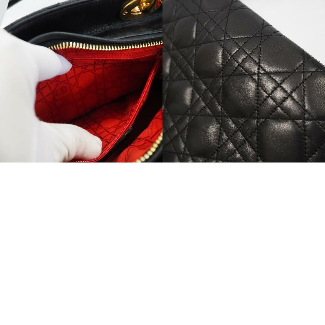 Christian Dior(クリスチャンディオール)のTh960992 クリスチャンディオール ハンドバッグ レディディオール カナージュ MA-0927 本革 ブラック/ゴールド金具 Christian Dior 中古 レディースのバッグ(ハンドバッグ)の商品写真