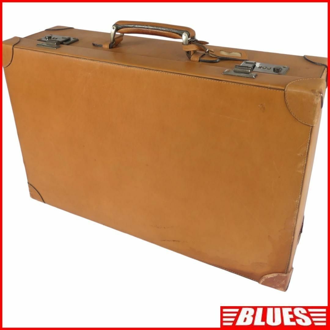 イタリア製 トランク スーツケース 旅行バッグ 大容量 茶 キャメルNR3770 メンズのバッグ(ボストンバッグ)の商品写真