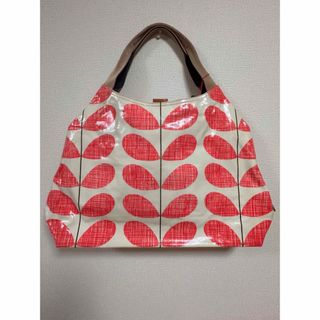 オーラカイリー(Orla Kiely)の未使用タグ付★オーラカイリー★トートバッグ★マザーズバック★底がハート★赤ピンク(トートバッグ)