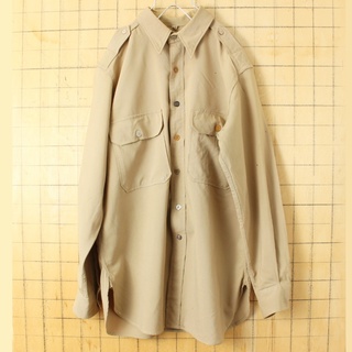 40s ARMY OFFICERSウールシャツ MLベージュミリタリー ss27(シャツ)